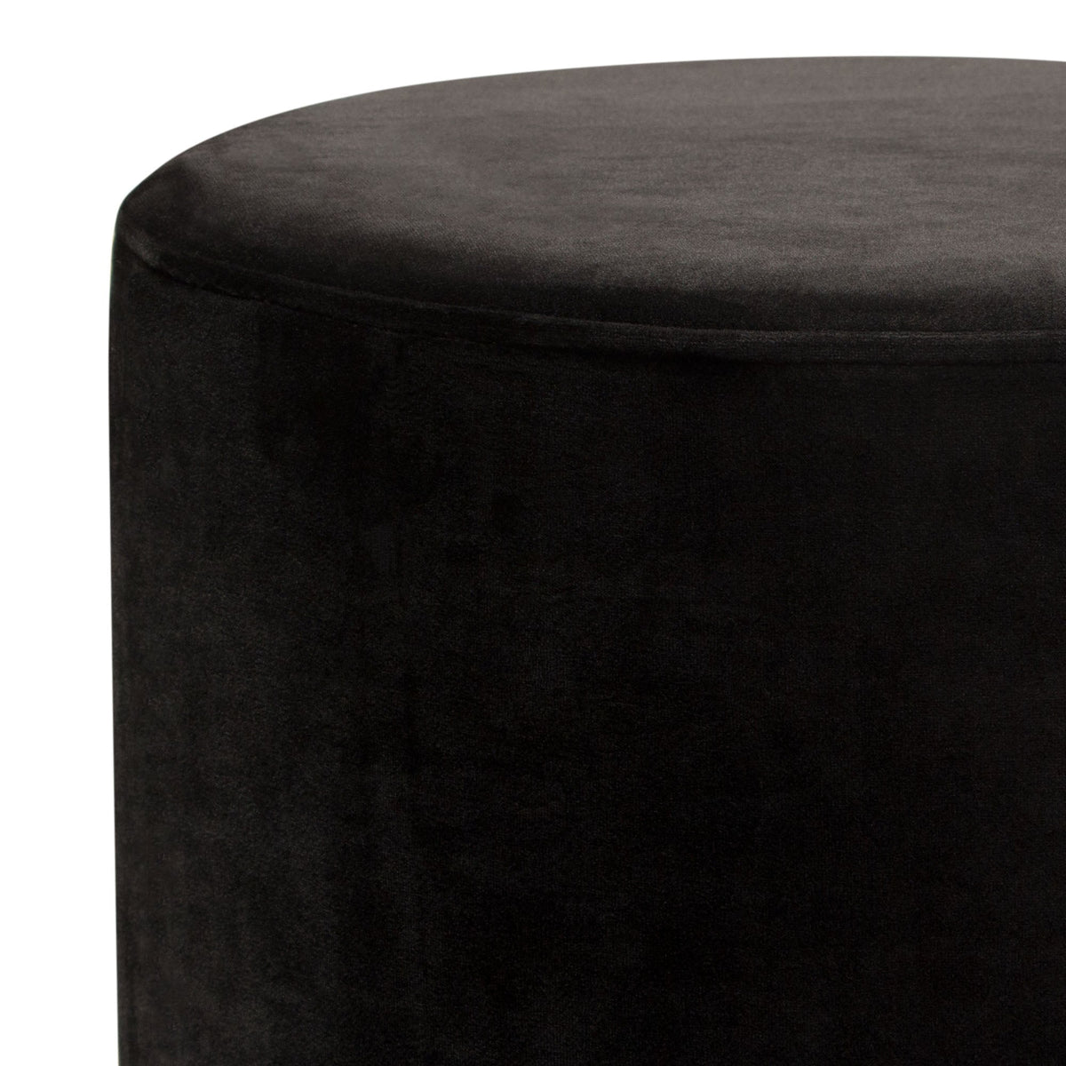 Sorbet Black Round Accent Ottoman by Diamond Sofa at Eve Furniture