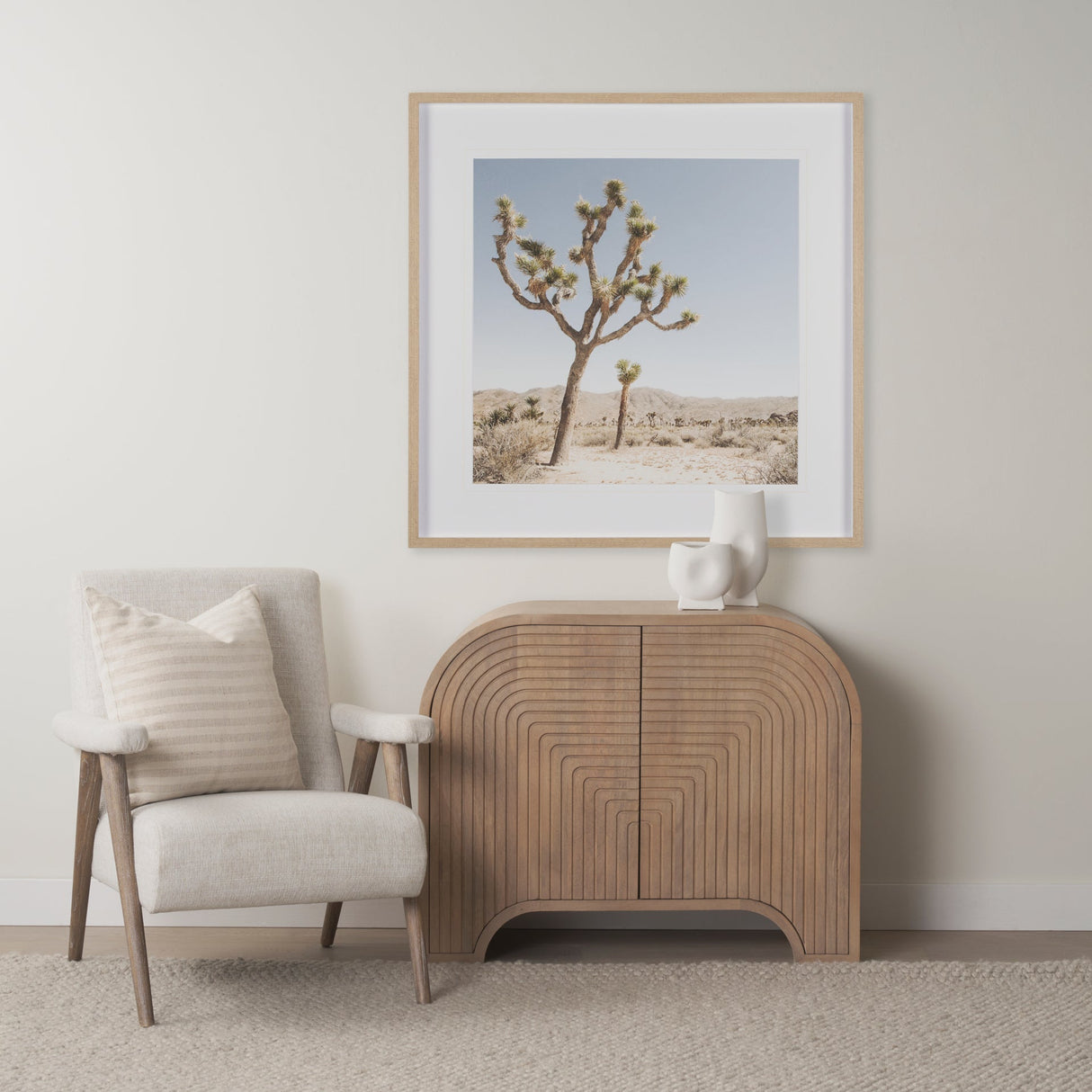 Sorina Reverse Fluted Light Brown Wood Accent Cabinet by Mercana at Eve Furniture