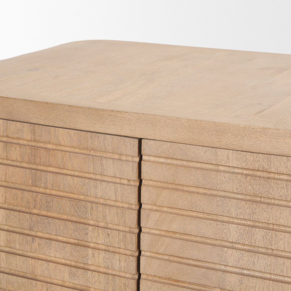Sorina Reverse Fluted Light Brown Wood Accent Cabinet by Mercana at Eve Furniture