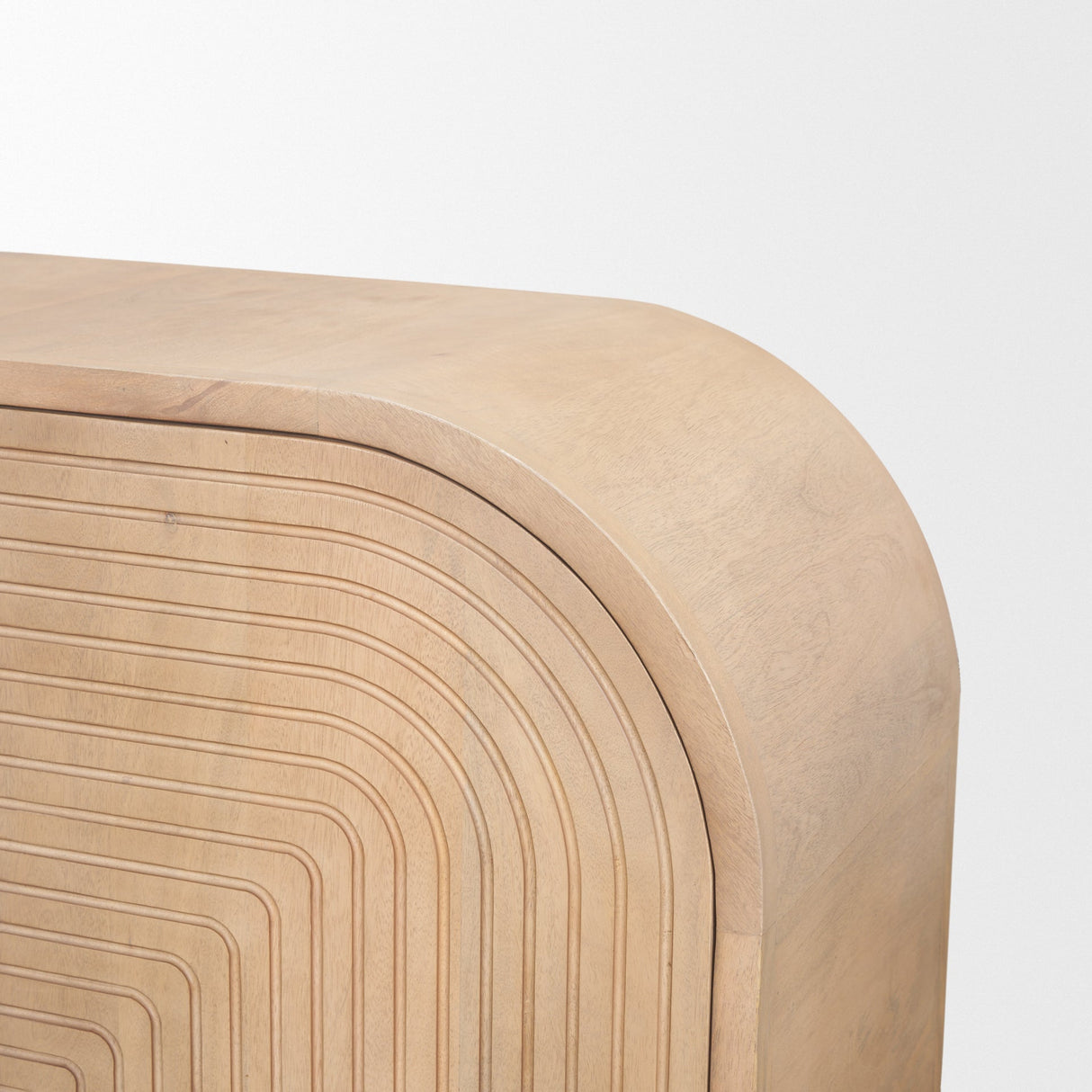 Sorina Reverse Fluted Light Brown Wood Sideboard by Mercana at Eve Furniture