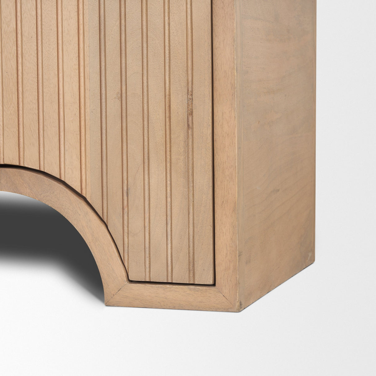 Sorina Reverse Fluted Light Brown Wood Sideboard by Mercana at Eve Furniture