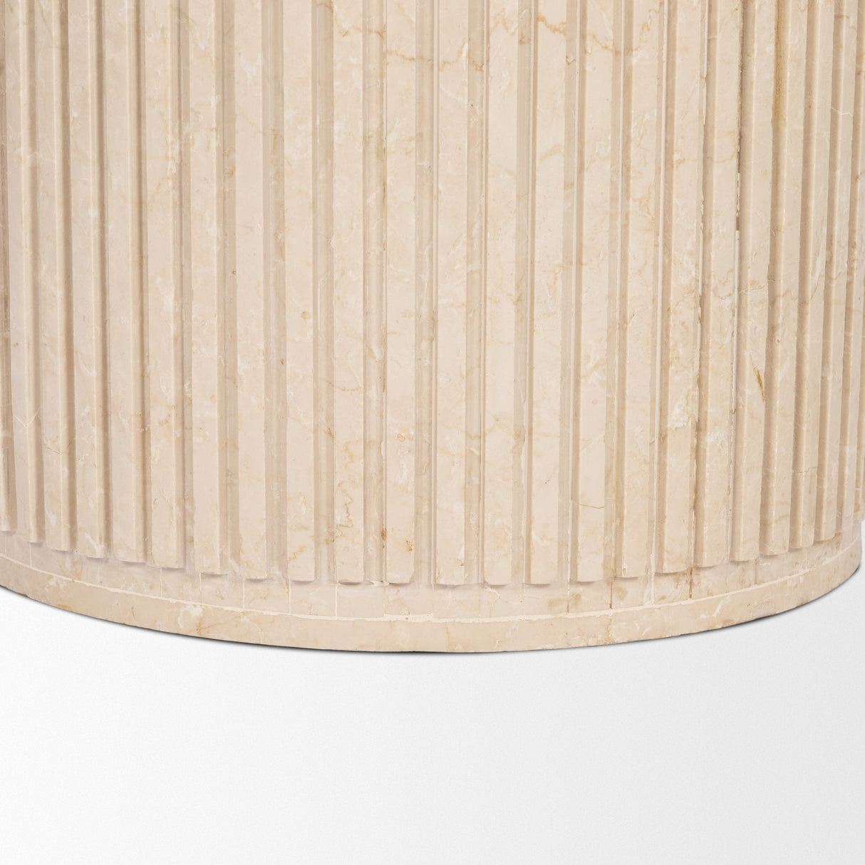 Sorrano 59" Botticino Marble Round w/ Fluted Base Dining Table by Mercana at Eve Furniture