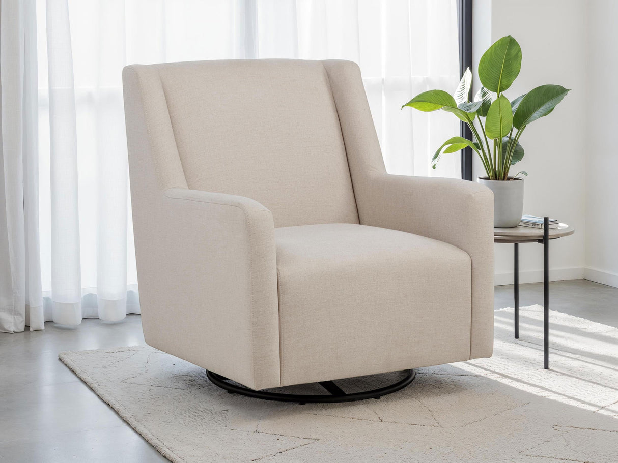 Sorrel Latte Upholstered Swivel Glider Arm Chair by Coaster at Eve Furniture