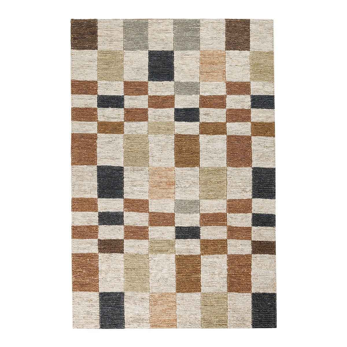 Soumak Jute Check Natural Multi Rug by Classic Home at Eve Furniture