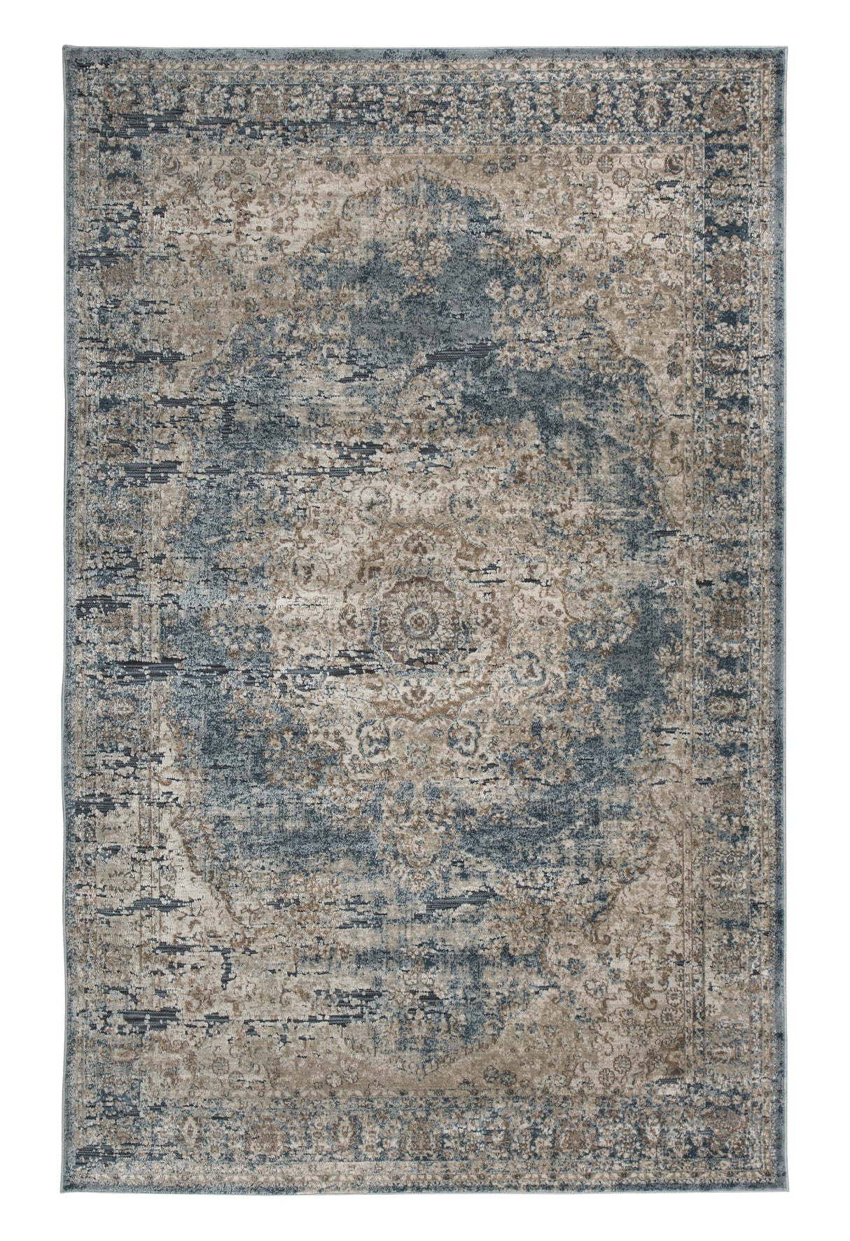 South Blue/Beige 5' x 7' Rug by Ashley at Eve Furniture
