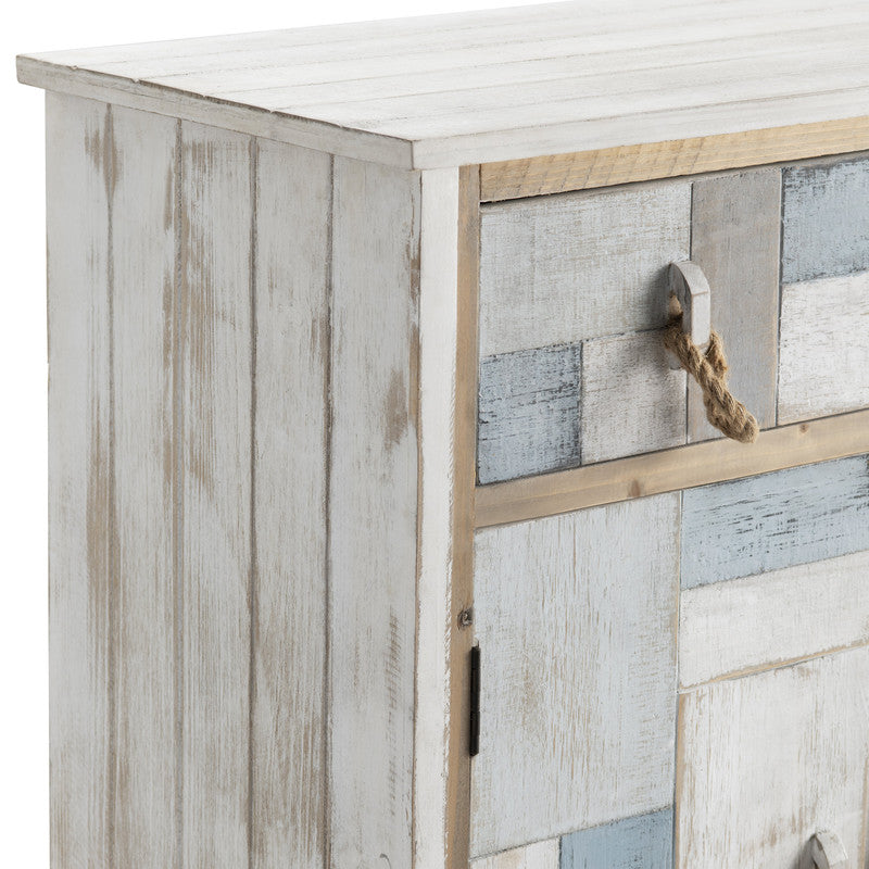 South Shore White/Blue Cabinet by Crestview at Eve Furniture