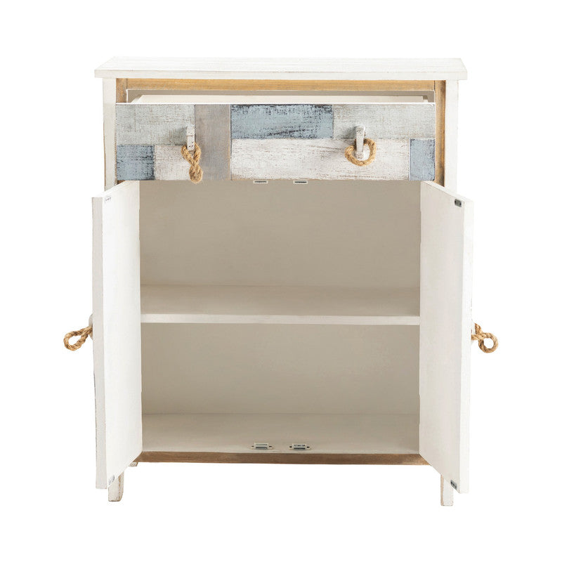 South Shore White/Blue Cabinet by Crestview at Eve Furniture