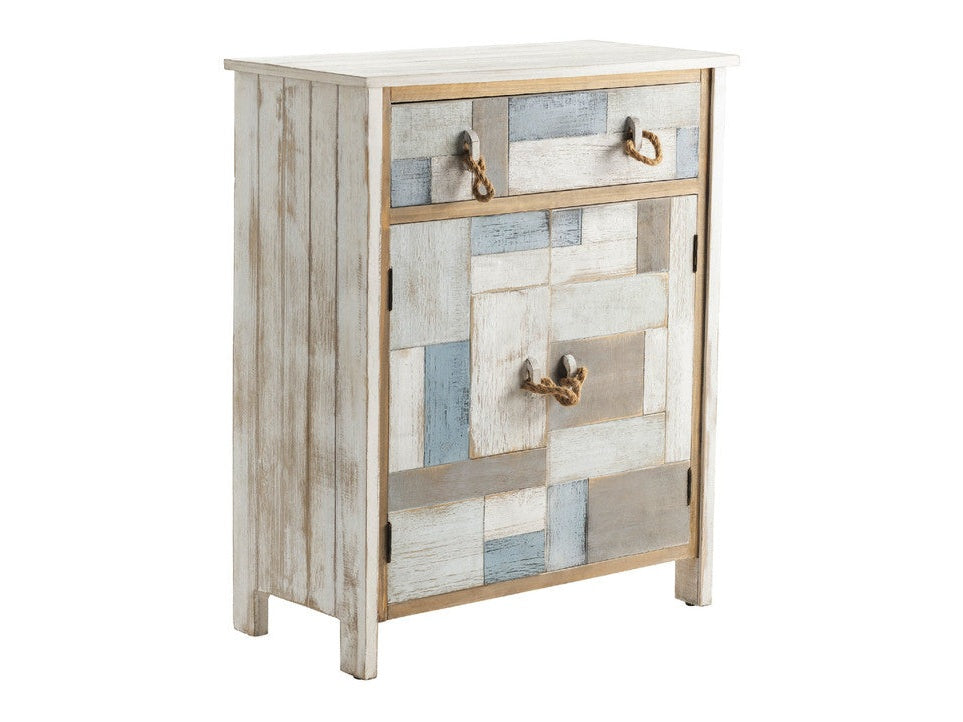 South Shore White/Blue Cabinet by Crestview at Eve Furniture