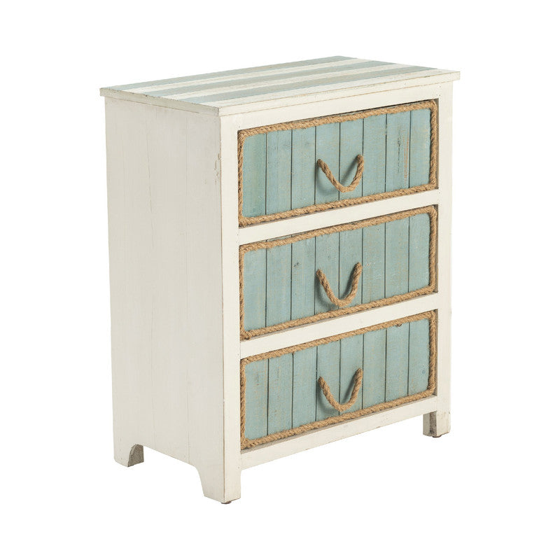 South Shore White/Blue Chest by Crestview at Eve Furniture