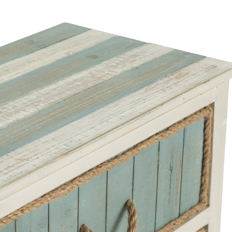 South Shore White/Blue Chest by Crestview at Eve Furniture