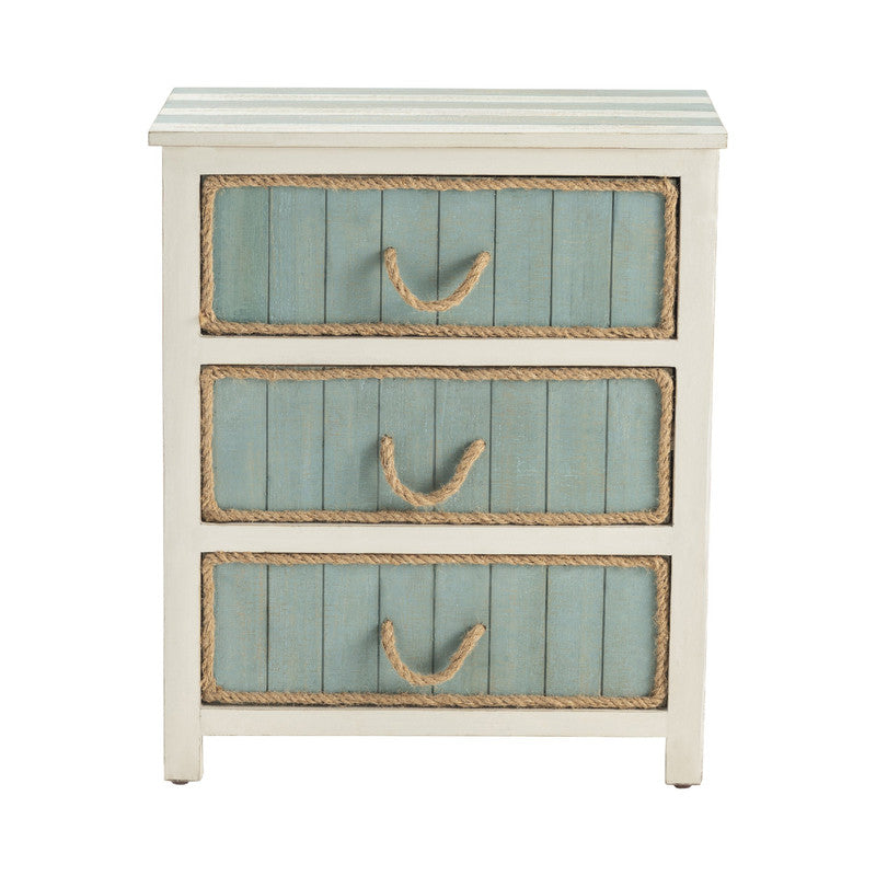 South Shore White/Blue Chest by Crestview at Eve Furniture