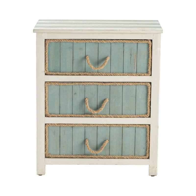 South Shore White/Blue Chest by Crestview at Eve Furniture