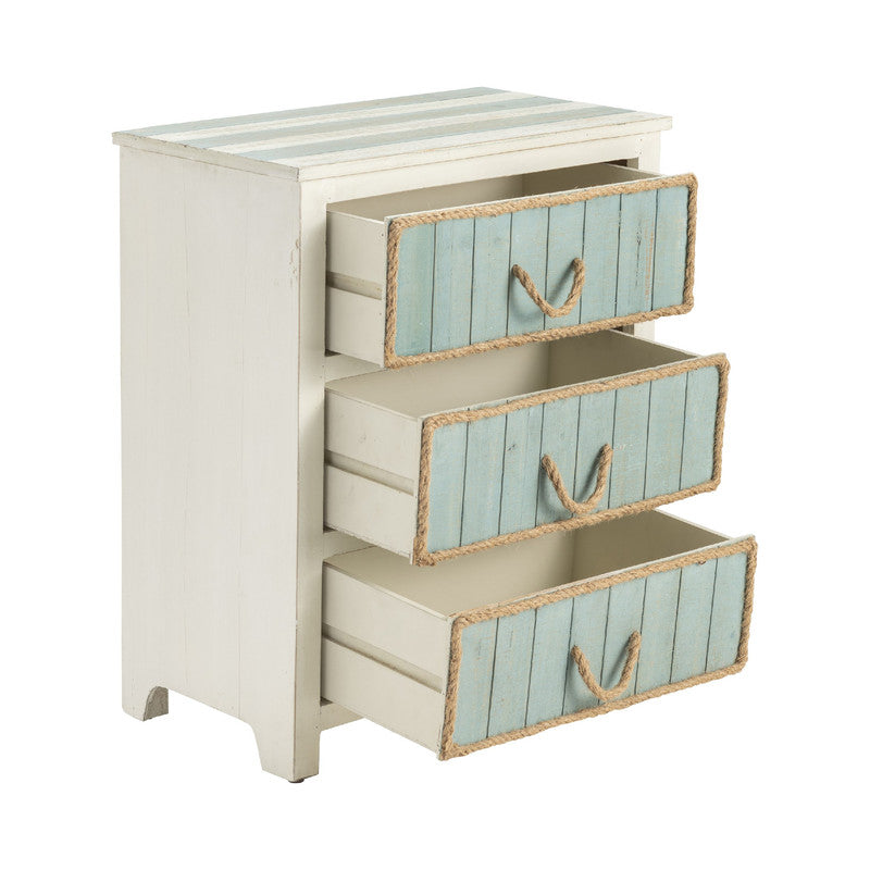 South Shore White/Blue Chest by Crestview at Eve Furniture