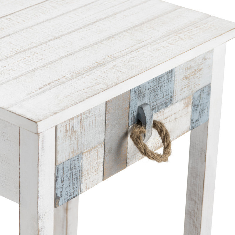 South Shore White/Blue End Table by Crestview at Eve Furniture