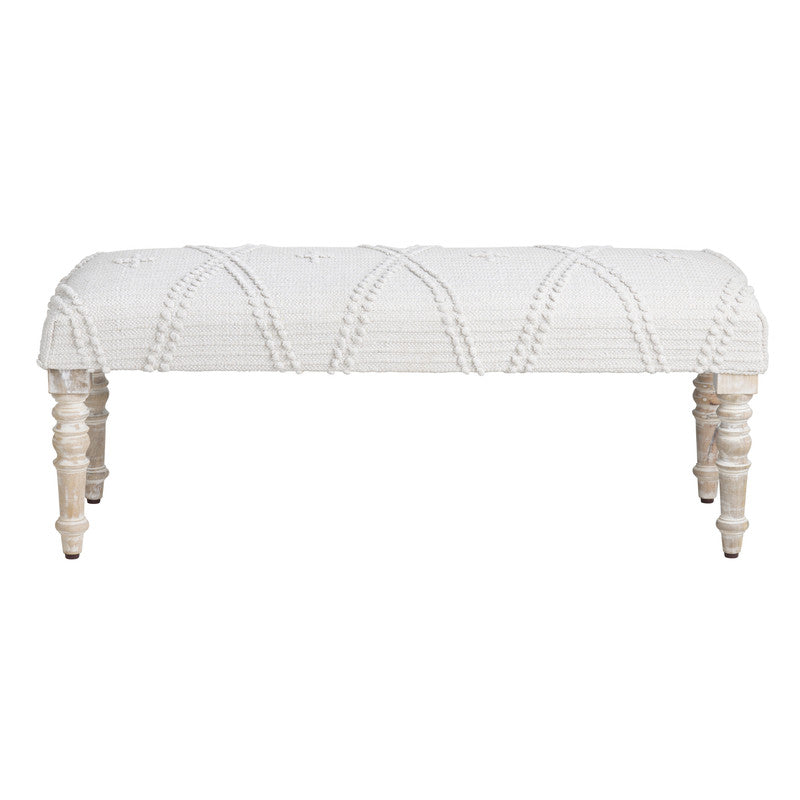 South Wales White/Cream Bench by Crestview at Eve Furniture