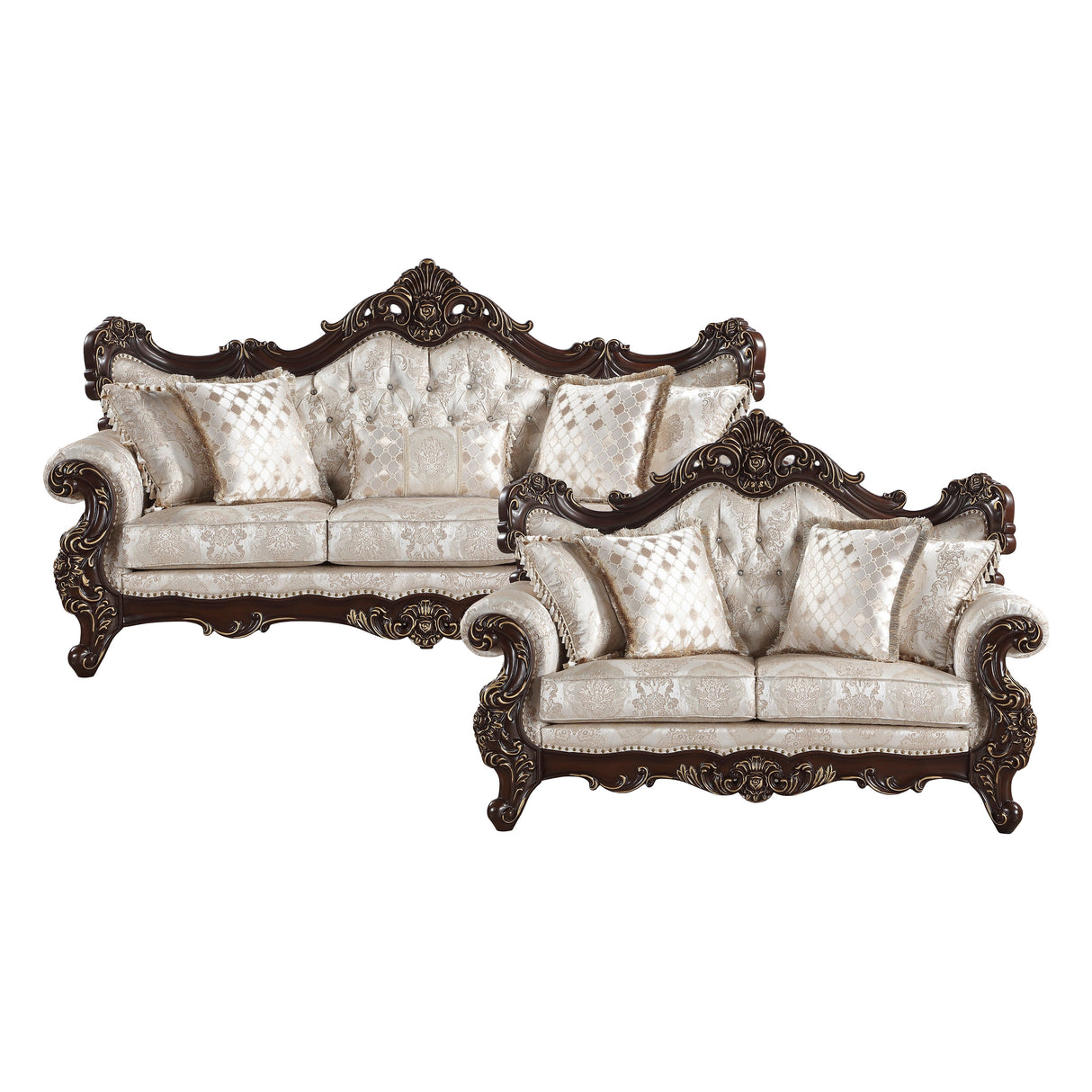 Sovereign Cherry Brown 2-Piece Living Room Set by Homelegance at Eve Furniture