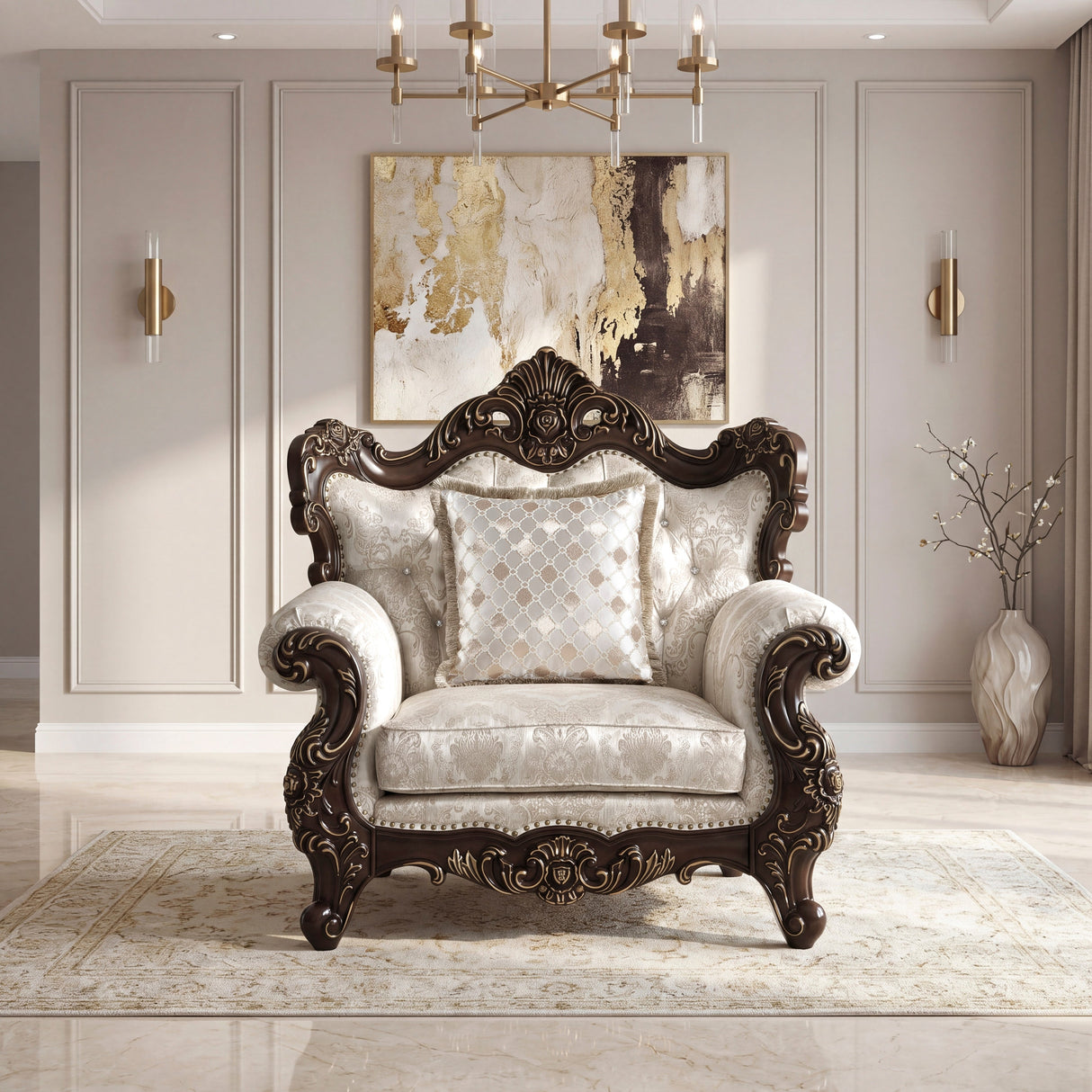 Sovereign Cherry Brown Living Room Set by Homelegance at Eve Furniture