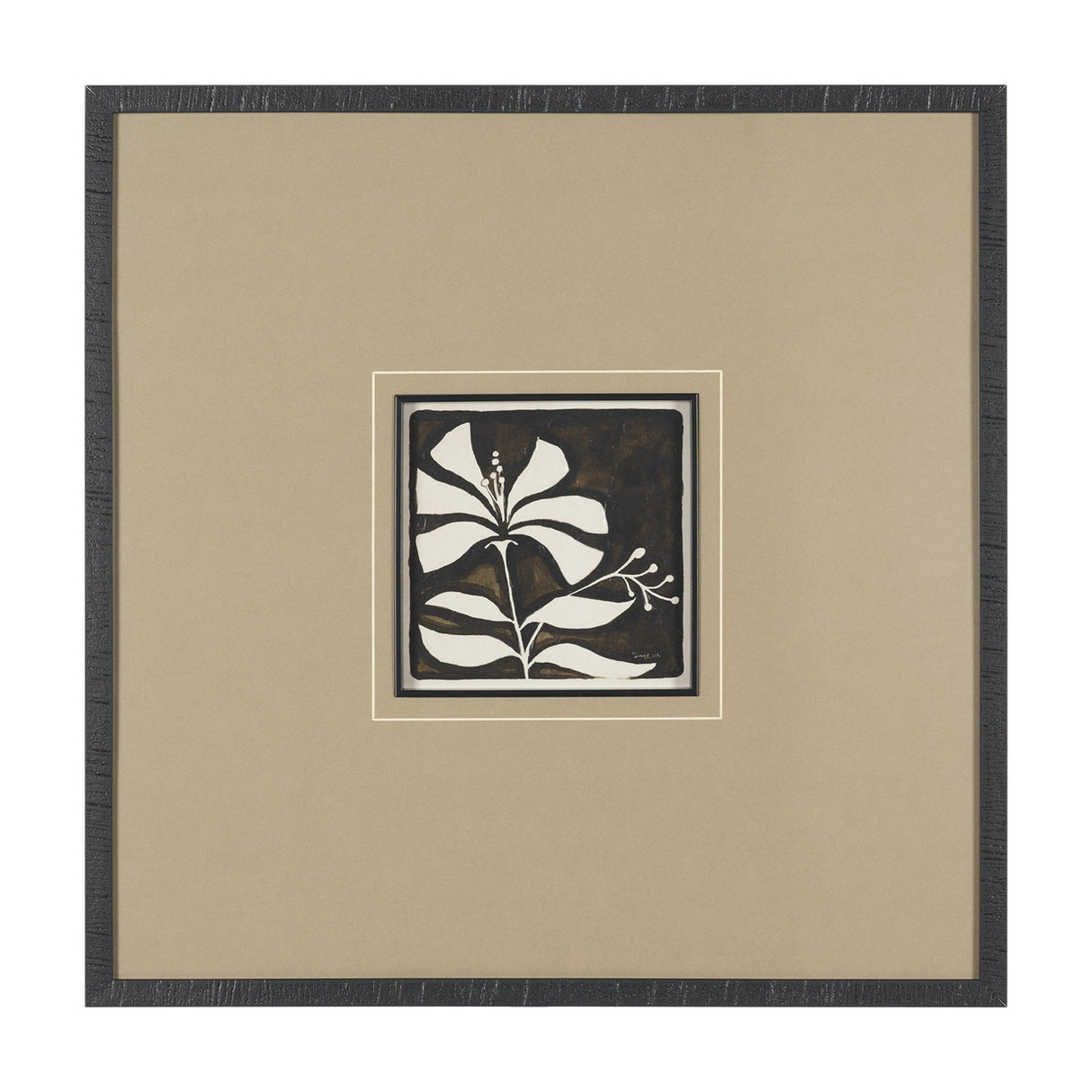 Spanish Tile Dark I by Mercana Studio Textured Framed Artwork Matted under Glass by Mercana at Eve Furniture