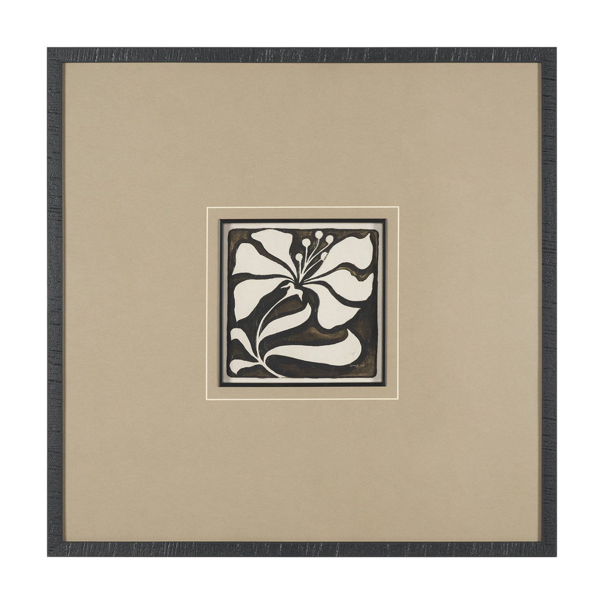 Spanish Tile Dark II by Mercana Studio Textured Framed Artwork Matted under Glass by Mercana at Eve Furniture