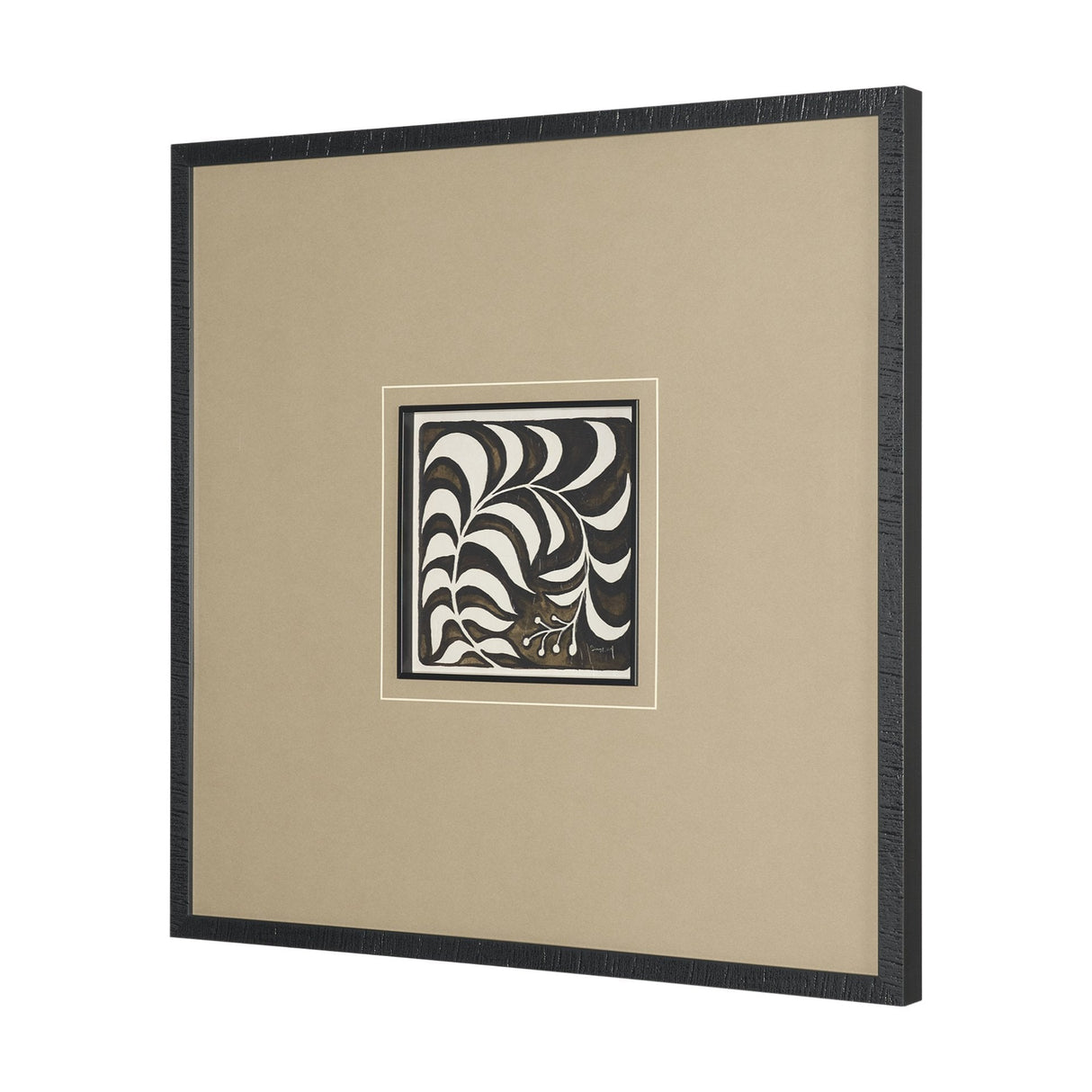 Spanish Tile Dark IV by Mercana Studio Textured Framed Artwork Matted under Glass by Mercana at Eve Furniture