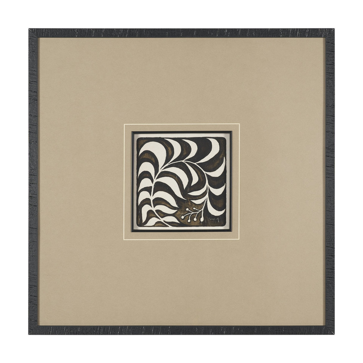 Spanish Tile Dark IV by Mercana Studio Textured Framed Artwork Matted under Glass by Mercana at Eve Furniture