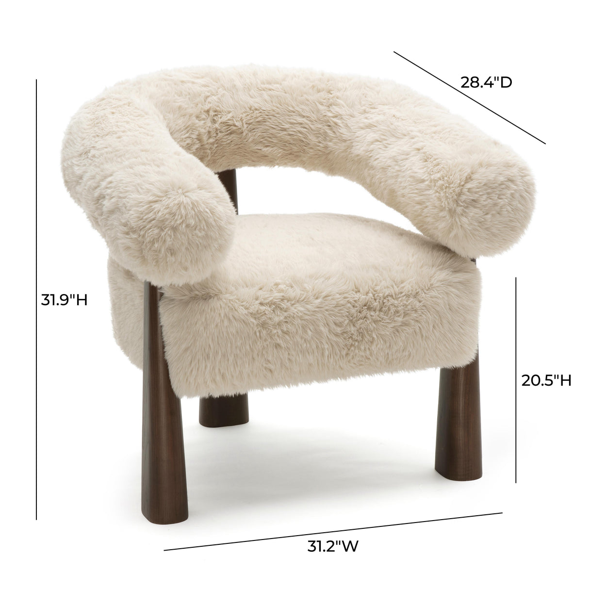 Spara Straight Vegan Shearling Accent Chair by TOV Furniture at Eve Furniture