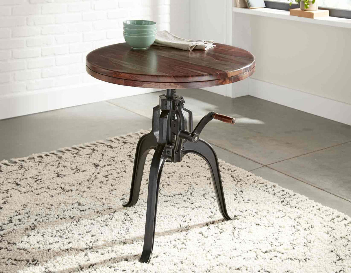 Sparrow 30-inch Round Crank Table by Steve Silver at Eve Furniture
