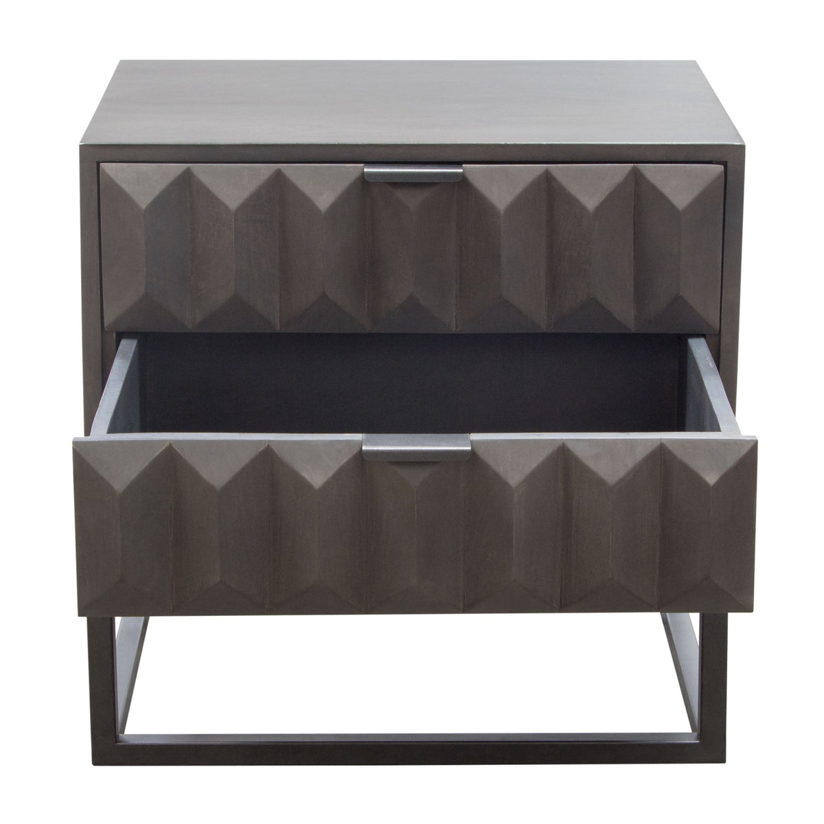 Spectrum Smoke Grey 2-Drawer Nightstand by Diamond Sofa at Eve Furniture
