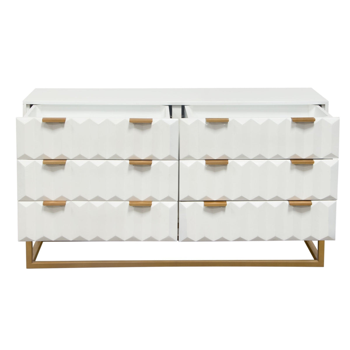 Spectrum White/Gold Wood Dresser by Diamond Sofa at Eve Furniture