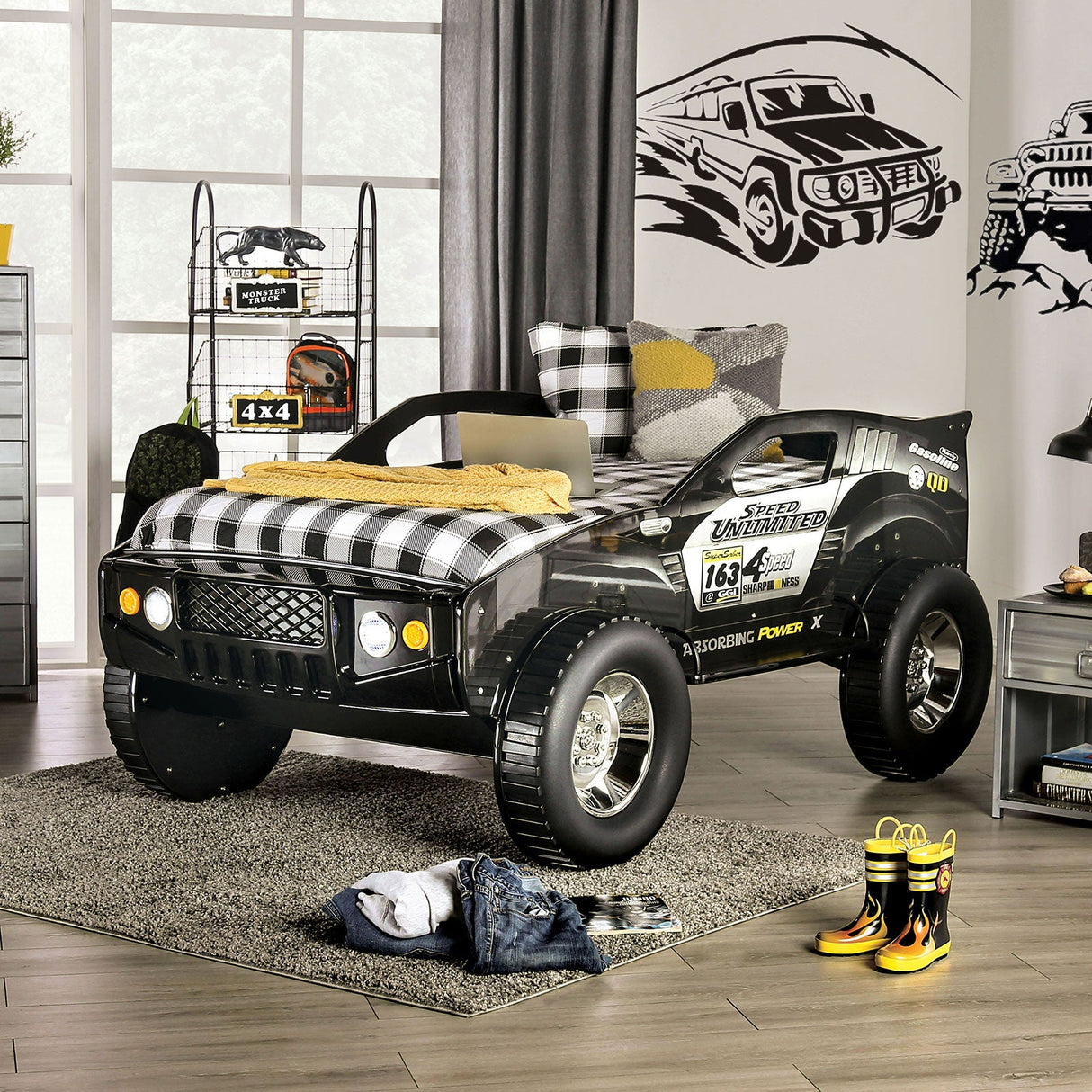 Speed Jump Black Twin Bed by Furniture of America at Eve Furniture