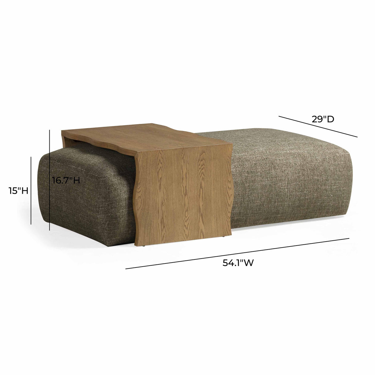 Spencer Performance Basketweave Ottoman with Bridge Table by TOV Furniture at Eve Furniture