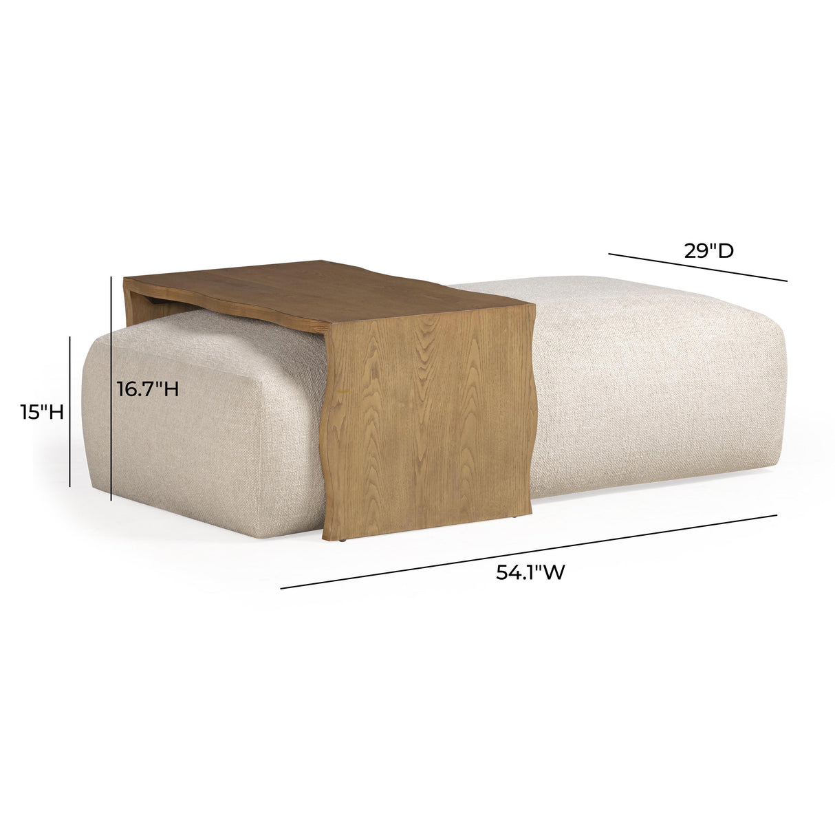 Spencer Performance Basketweave Ottoman with Bridge Table by TOV Furniture at Eve Furniture