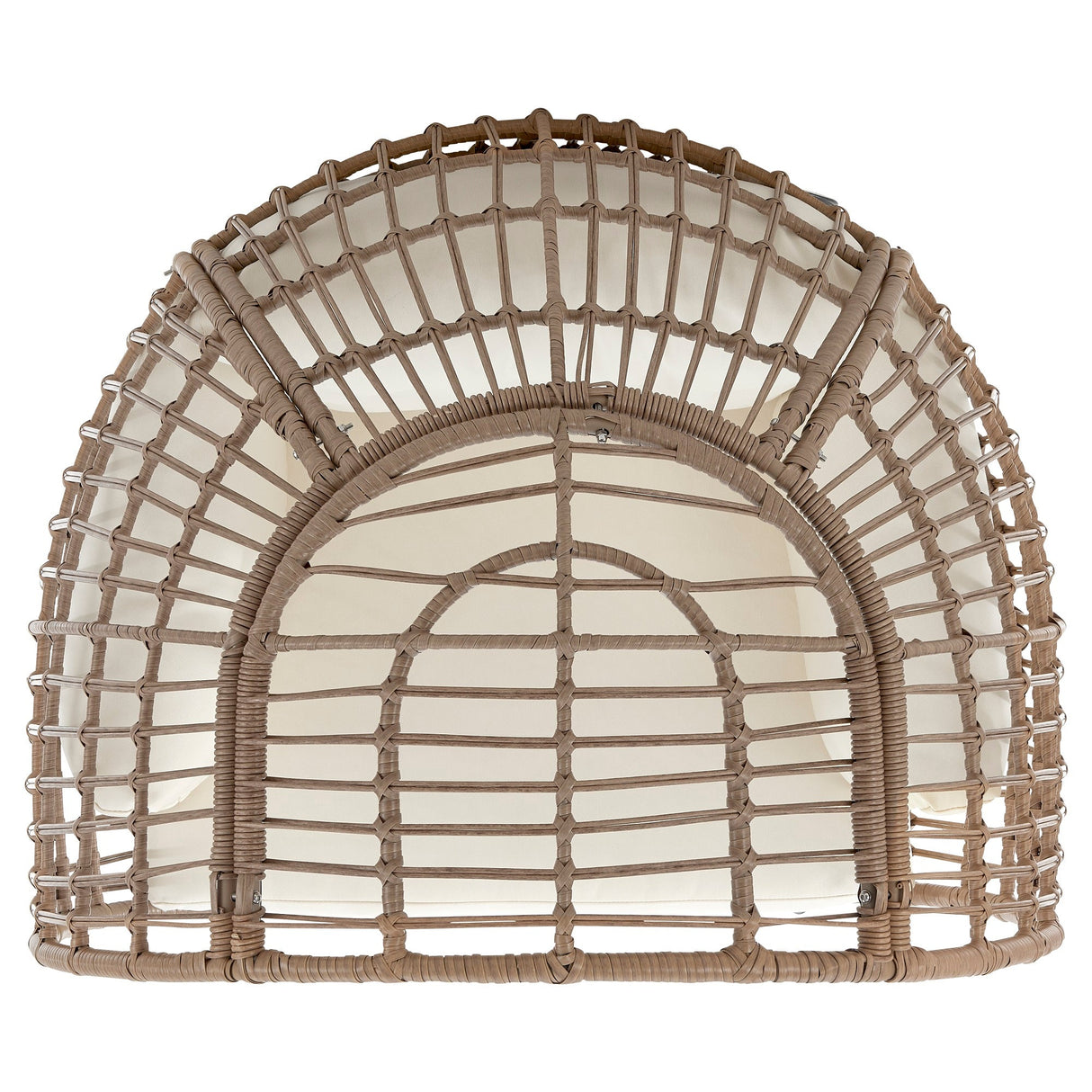 Spezia Patio Freestanding Egg Chair with Cream Cushions by Manhattan Comfort at Eve Furniture