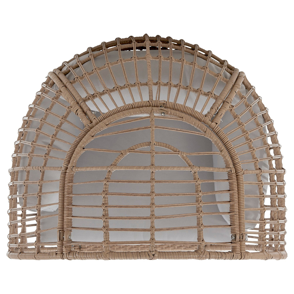 Spezia Patio Freestanding Egg Chair with Grey Cushions by Manhattan Comfort at Eve Furniture