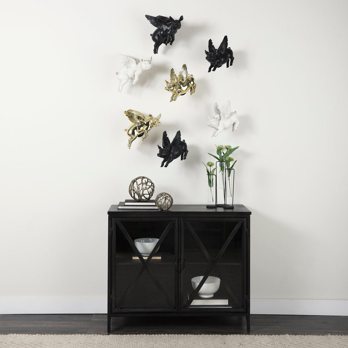 Sphaira Noir II Large 7L x 7W Gold Cast Aluminum Decorative Tree Branch Orb by Mercana at Eve Furniture