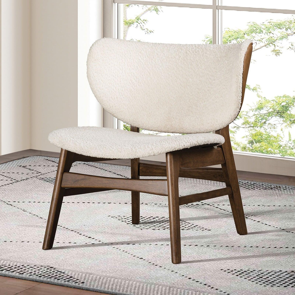 Spiez Walnut/Beige Accent Chair by Furniture of America at Eve Furniture
