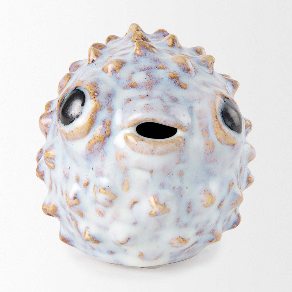 Spike I (Small) 8L x 4W Off-White Ceramic Puffer Fish by Mercana at Eve Furniture