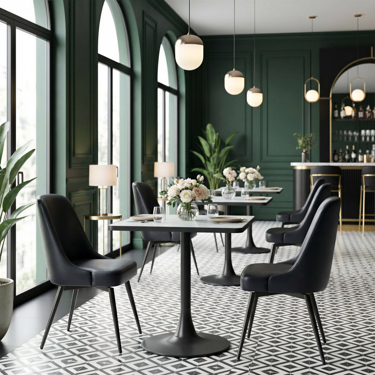 Spot Gray & Black Bistro Table by Zuomod at Eve Furniture