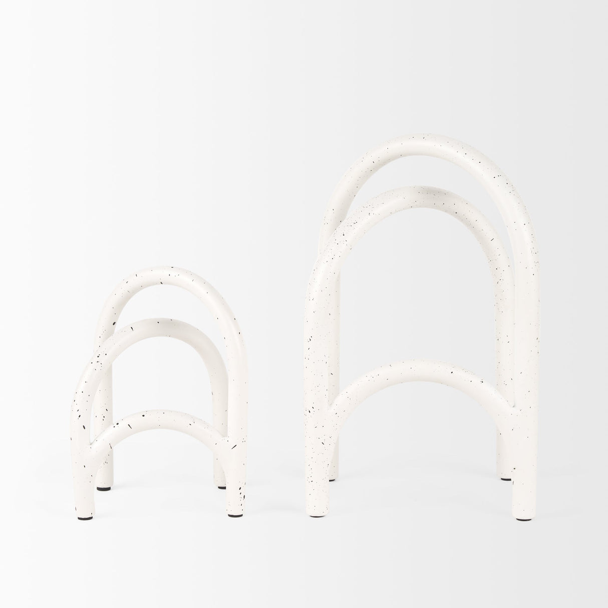 Springe White & Gray Speckled Arch Decorative Object (Set of 2) by Mercana at Eve Furniture