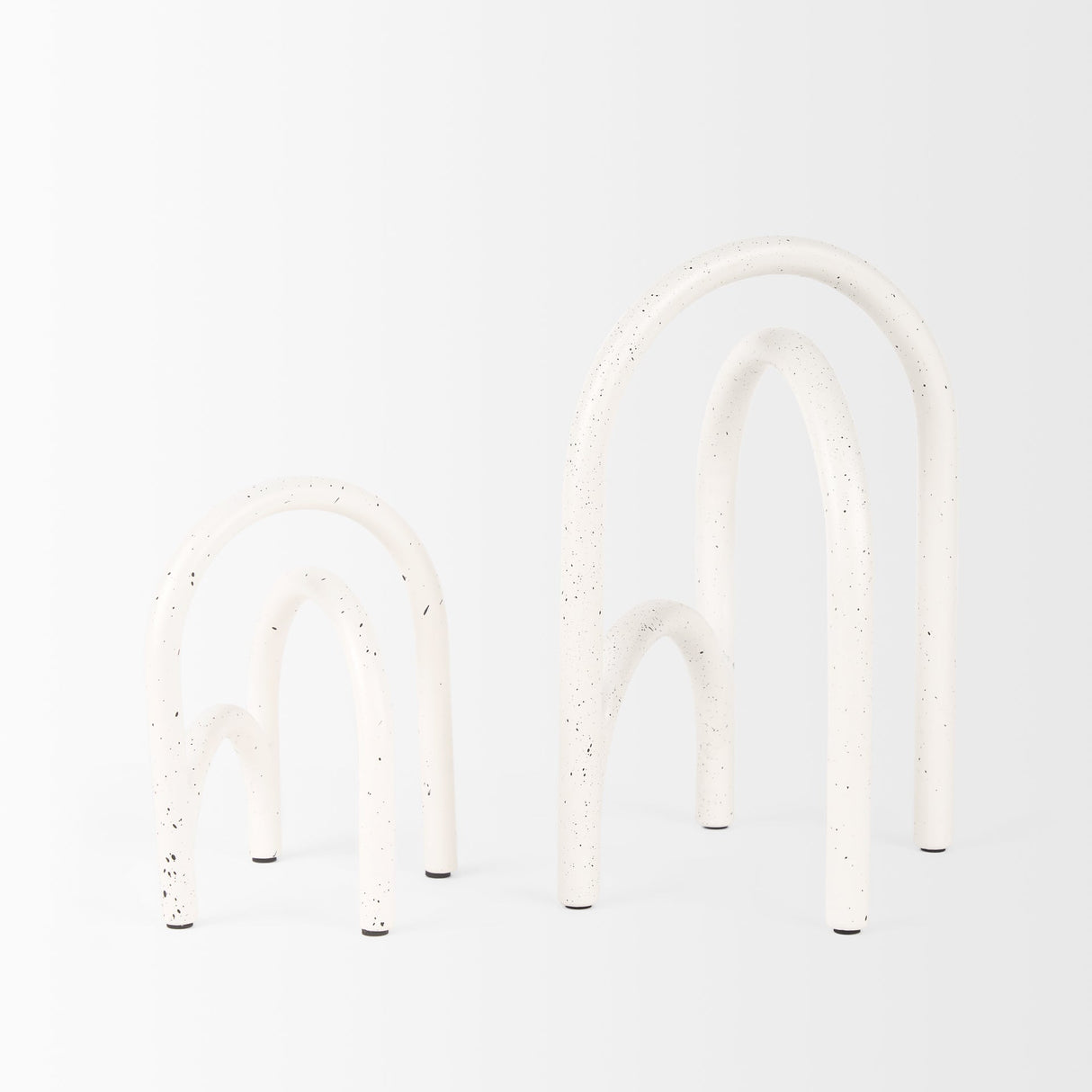 Springe White & Gray Speckled Arch Decorative Object (Set of 2) by Mercana at Eve Furniture