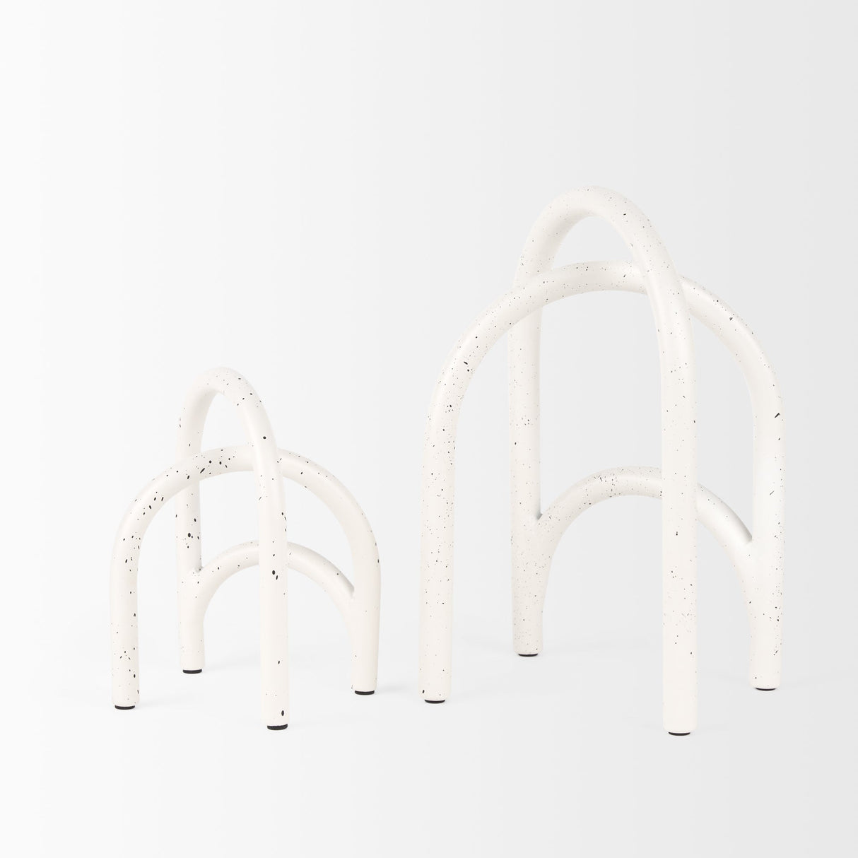 Springe White & Gray Speckled Arch Decorative Object (Set of 2) by Mercana at Eve Furniture