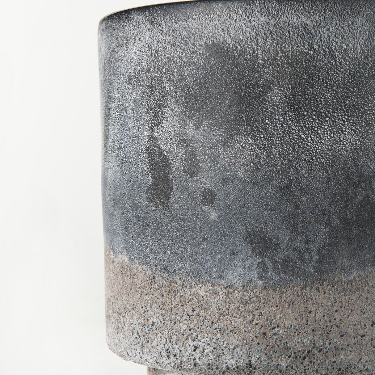 Squally 8.0L x 8.0W x 8.6H Black/Brown Glass Ombre Textured Vase by Mercana at Eve Furniture