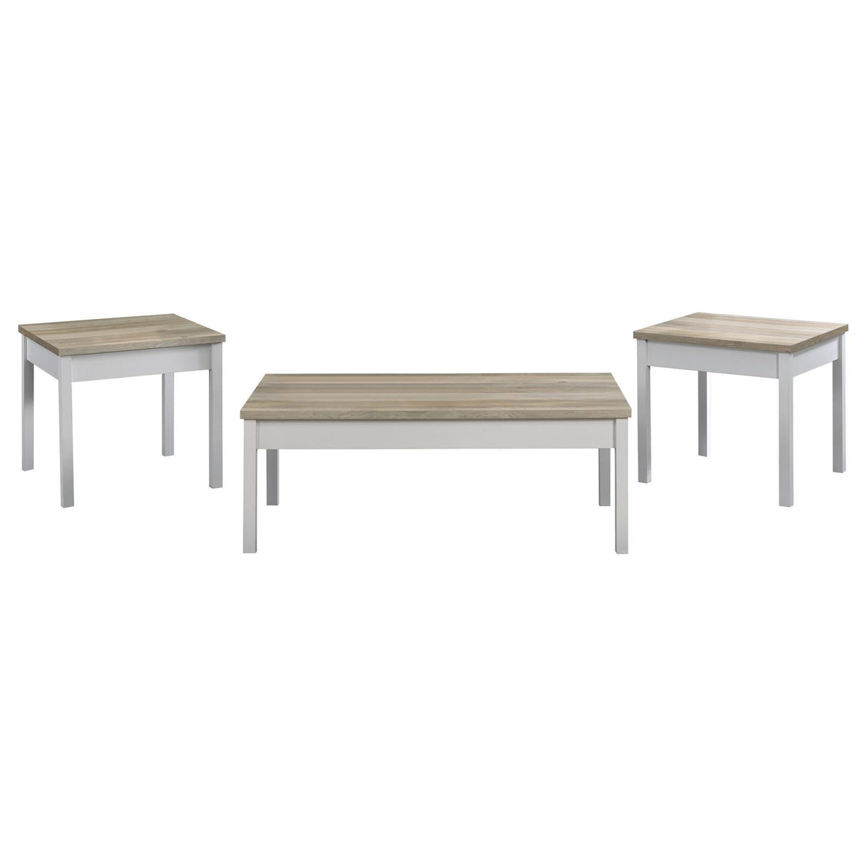 Stacie Antique Pine and White 3-piece Composite Wood Coffee Table Set by Coaster at Eve Furniture