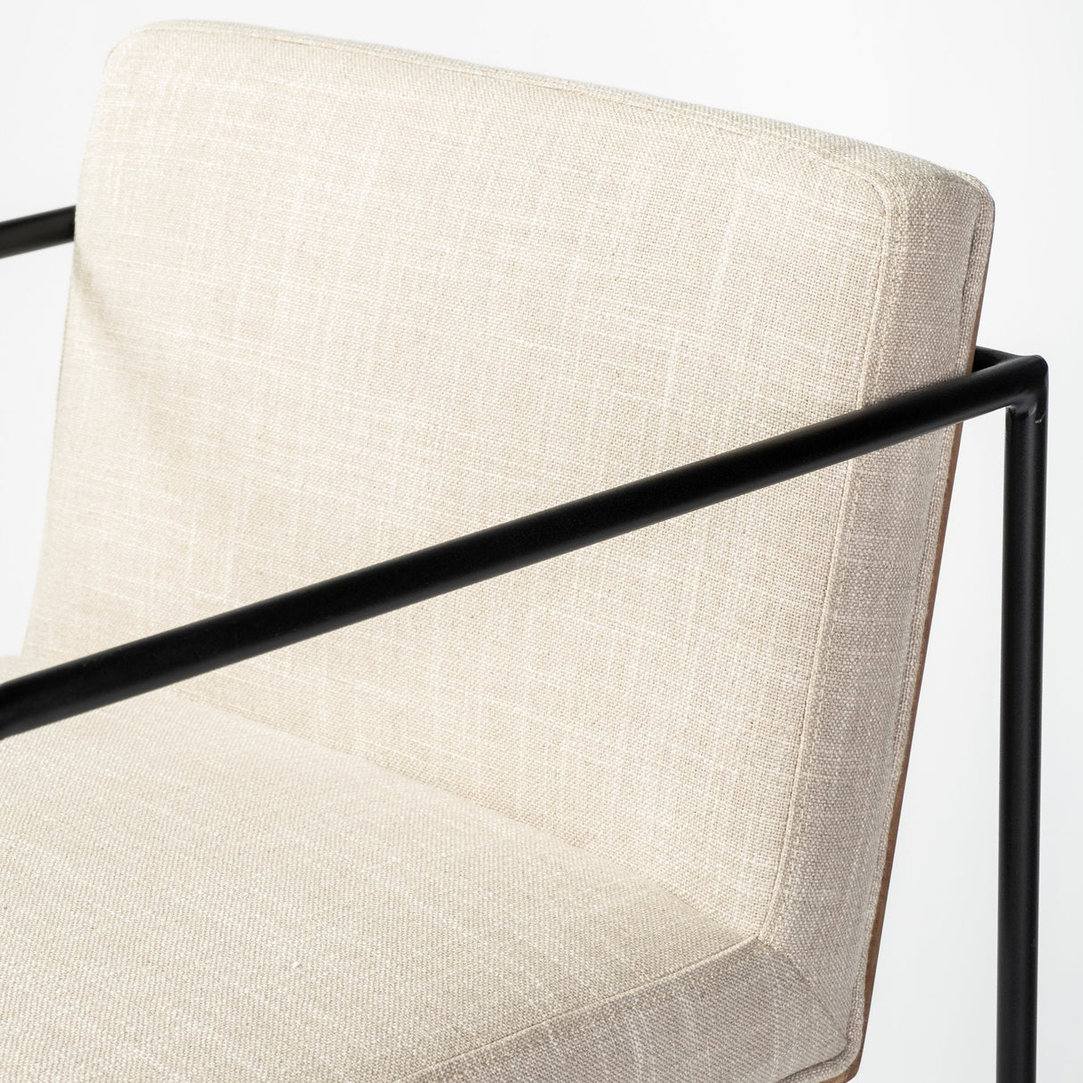 Stamford 36" Total Height Light Beige Upholstered Seat w/ Wood Back, Metal Frame Counter Stool by Mercana at Eve Furniture