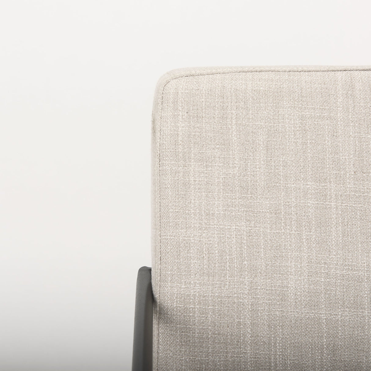 Stamford Beige Upholstered Seat w/ Wood Back, Black Metal Frame Dining Chair w/ Arms by Mercana at Eve Furniture
