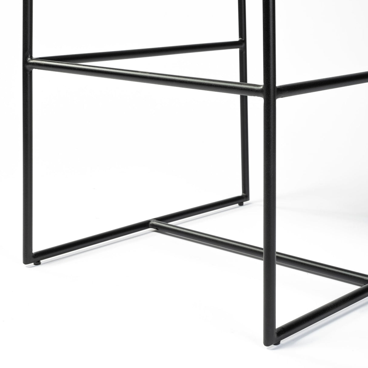 Stamford Black Leather Seat w/ Wood Back, Metal Frame Bar Stool by Mercana at Eve Furniture