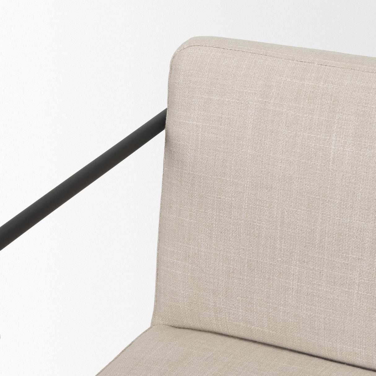 Stamford Light Beige Upholstered Seat w/ Wood Back, Metal Frame Counter Stool by Mercana at Eve Furniture