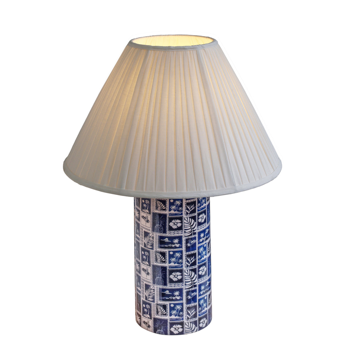 Stamp Blue Pleated Table Lamp by TOV Furniture at Eve Furniture