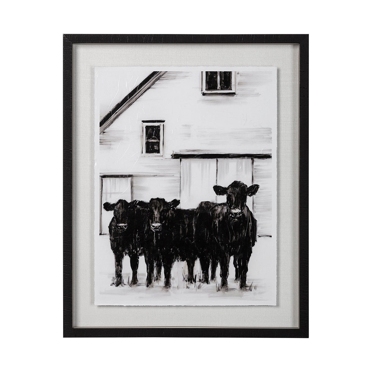 Standing Around I by Ethan Harper a Hand Embellished Textured Framed Photo Art Print Matted under Gl by Mercana at Eve Furniture