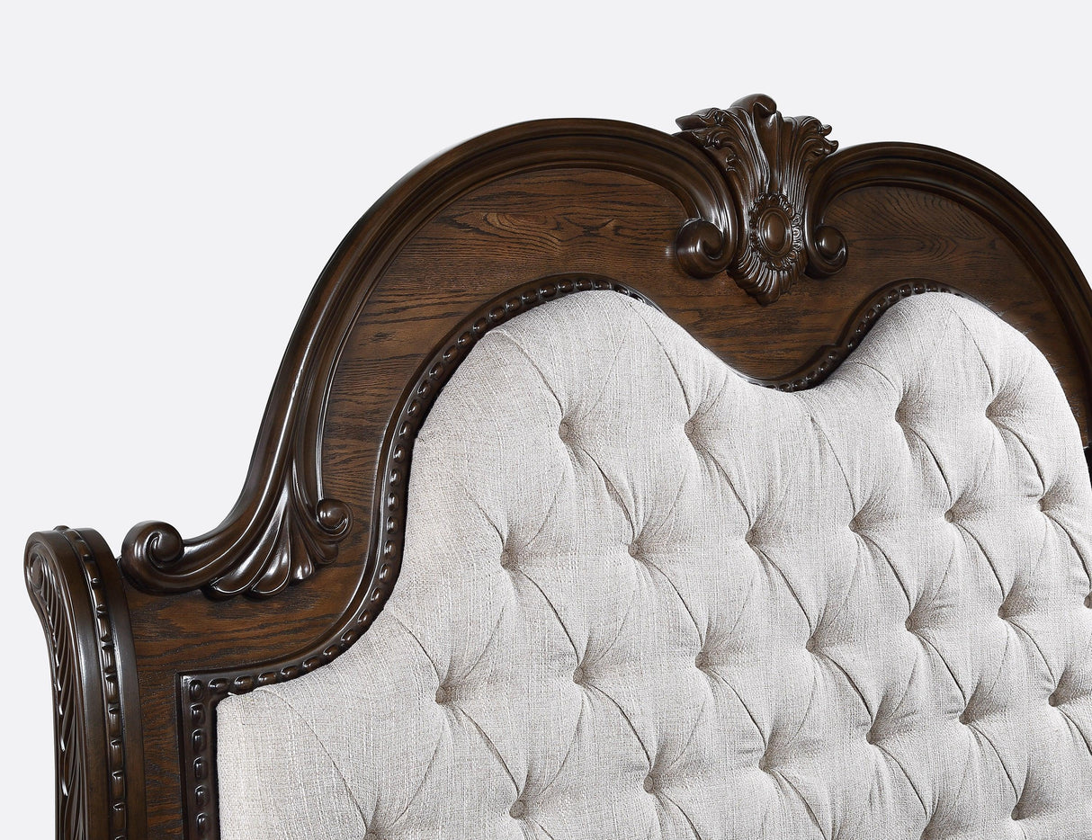 Stanley Coffee Brown Upholstered Sleigh Bedroom Set by Crown Mark at Eve Furniture